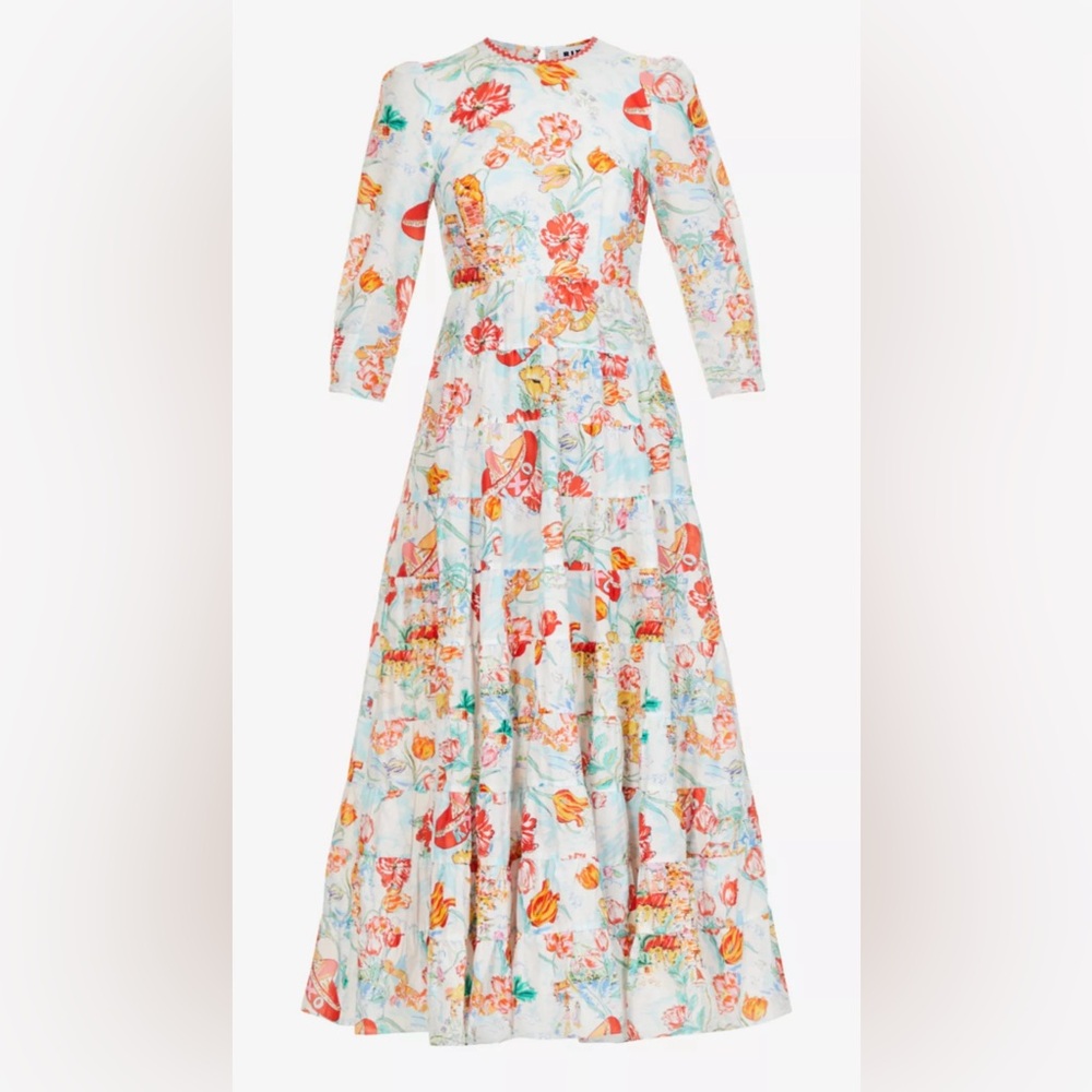 NWT RIXO Kristen Multi-Print Holiday Maxi Dress